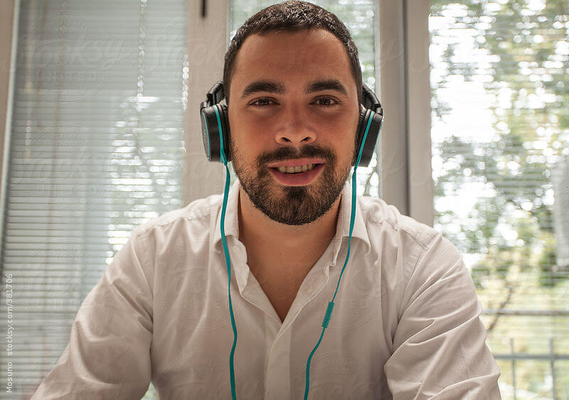 Man wearing headphones